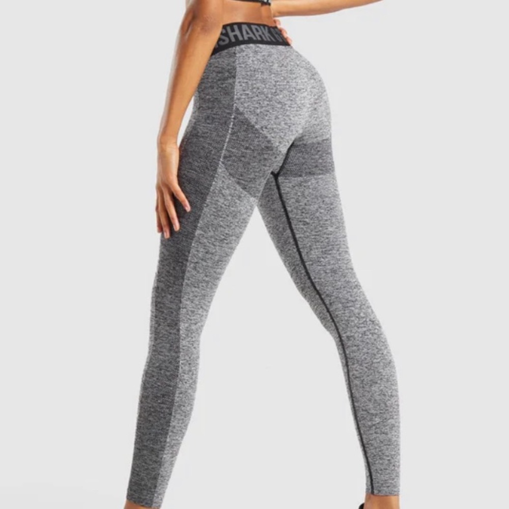 Gymshark Flex Low Rise Leggings - Black Marl/Charcoal